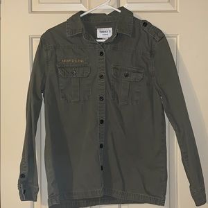 Army green utility jacket